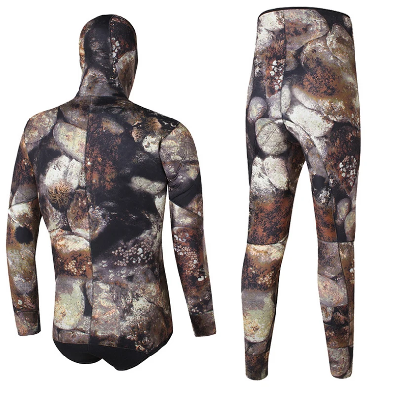 Профессиональный слитный неопреновый гидрокостюм для мужчин, теплый костюм с молнией и разрезом для влажного погружения с капюшоном, 3 мм