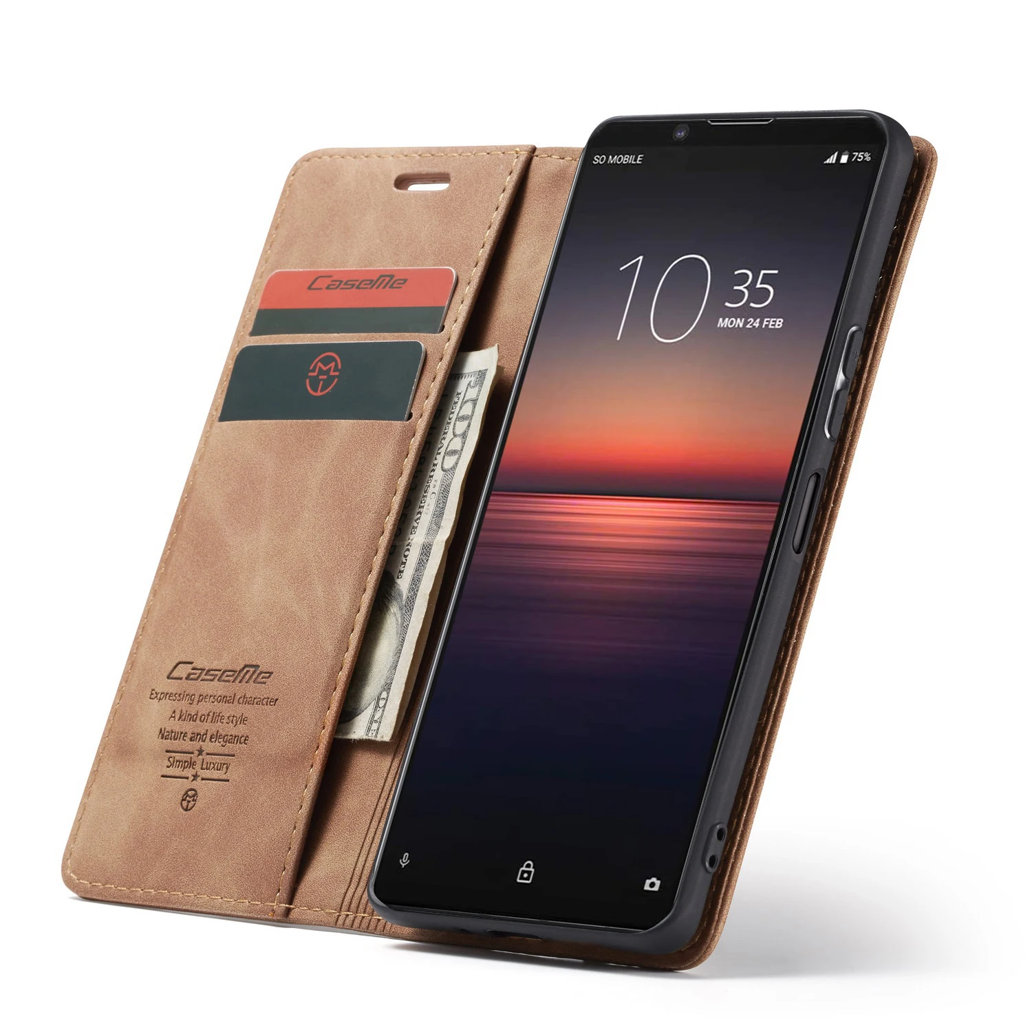 Caseme Luxury Leather Cover for Sony Xperia II Phone Case