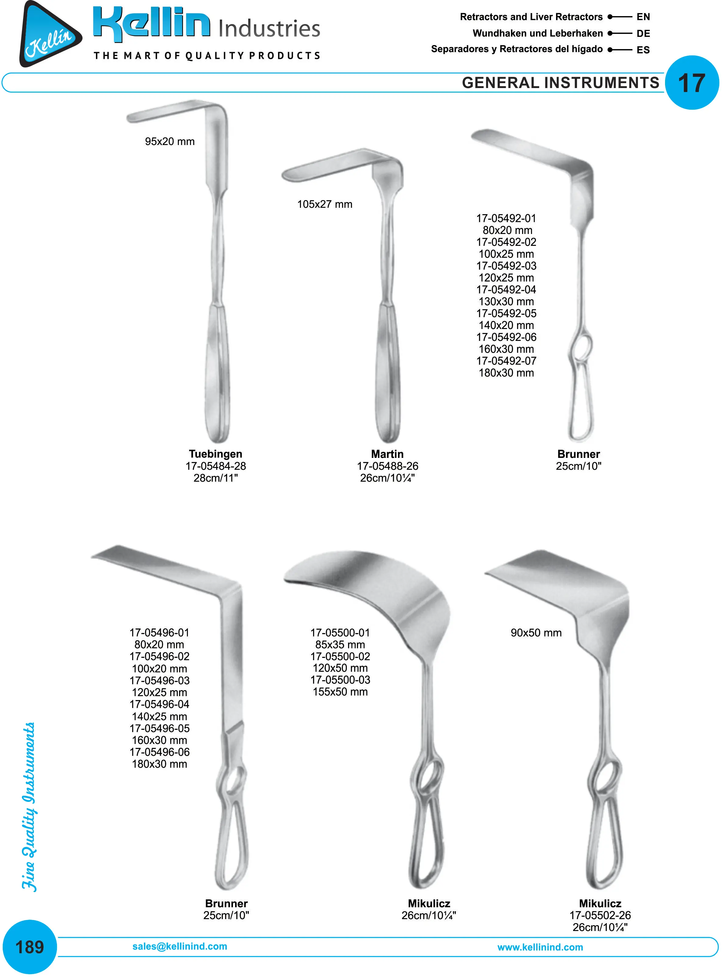 Tuebingen Retractors 95x20mm 28cm Surgical Retractors Surgical