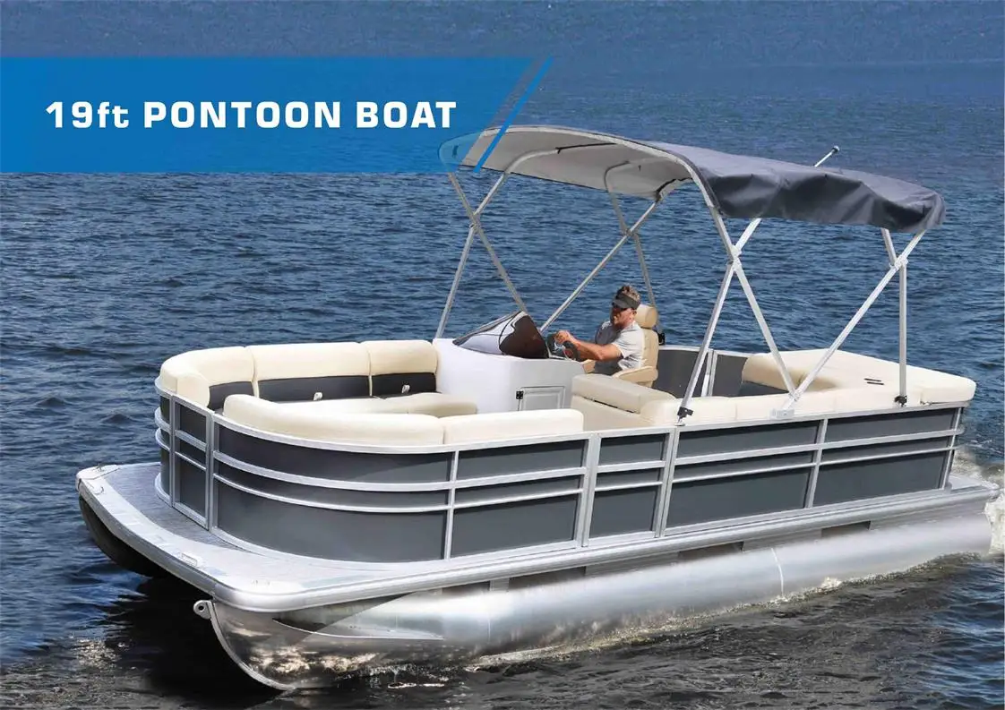 Luxury Fishing House Boat Pontoon Houseboat 18ft With Canopies Seats