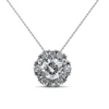 Brass 18k White Gold Plated Cluster Necklace