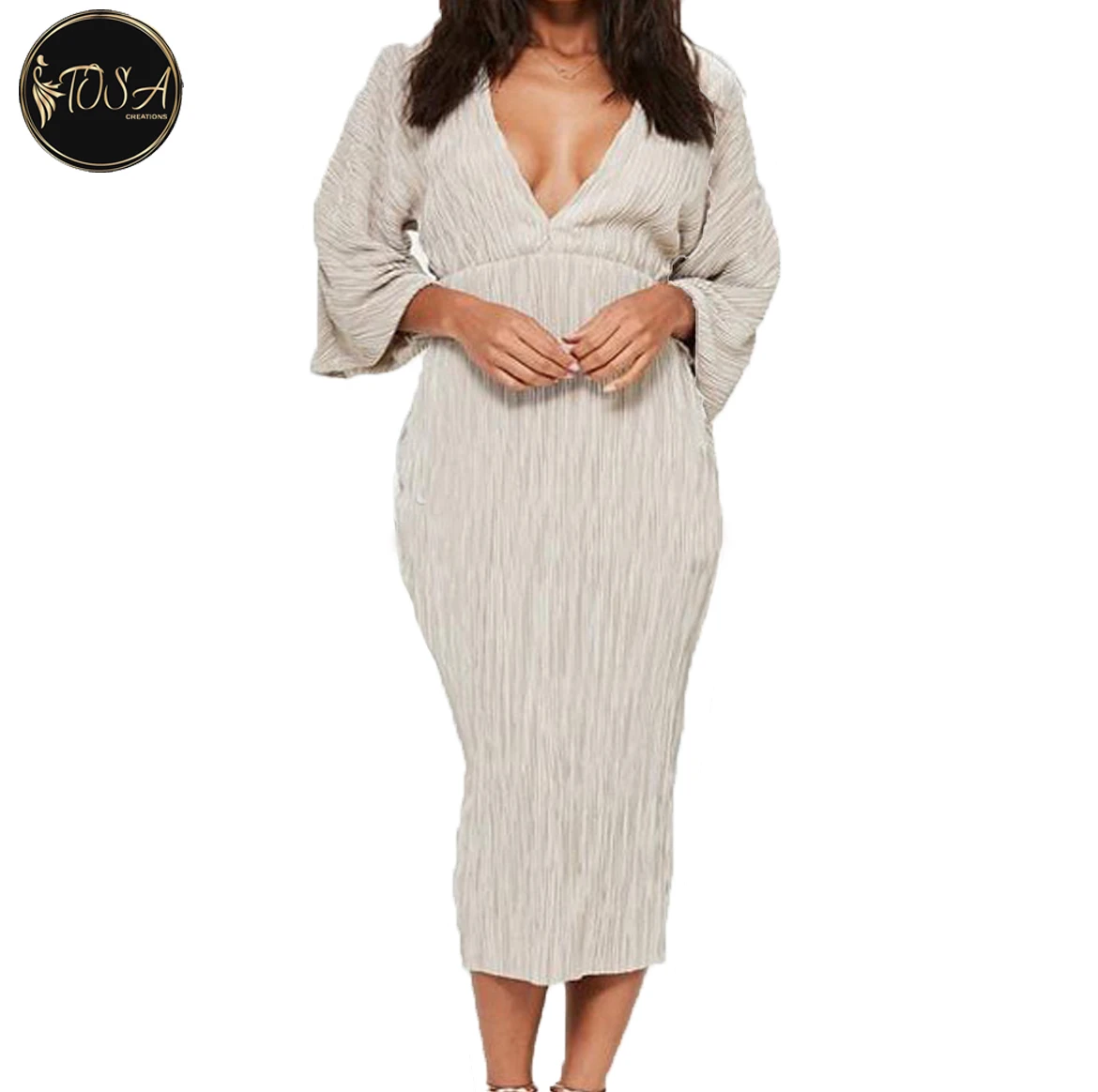 Vestido Midi De Noche Brillante Para Mujer,Vestido De Fiesta Con Escote En  V Transpirable Oem,Mangas Acampanadas,Último Diseño,2022 - Buy Mangas De  Campana Casual Vestidos Niñas Vestidos De Noche Vestido Plus Tamaño Vestido