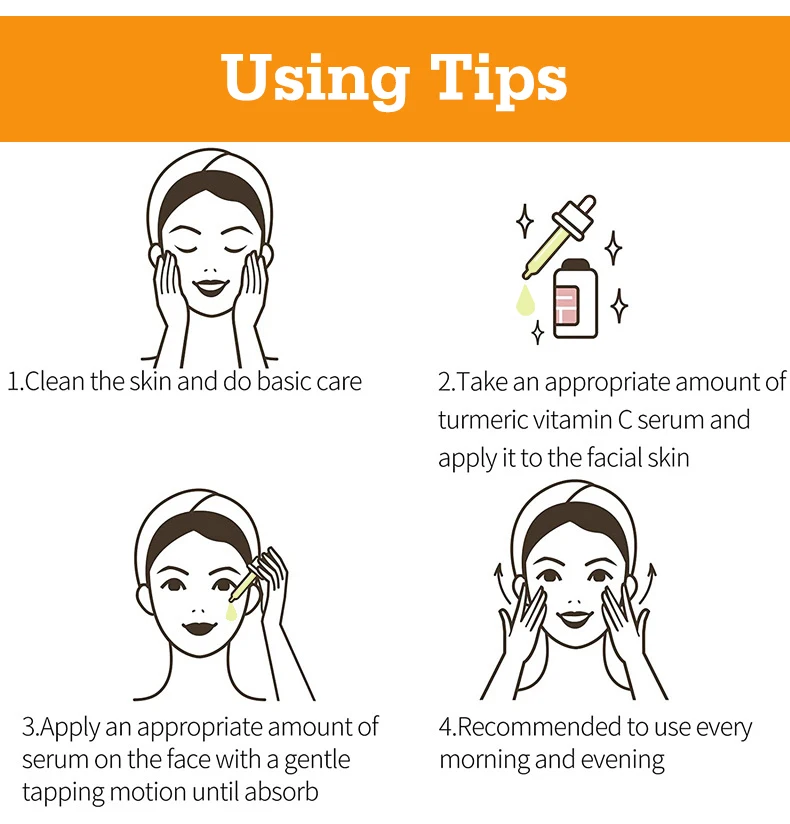 Guanjing Organic Skin Care Serum Nature Mouisturing Anti Aging Turmeric Face Serum 30ml