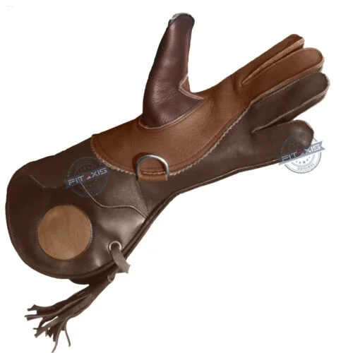 Falconry Gloves Cow-hide Nubuck Leather Soft Touch Shinny Black Custom ...