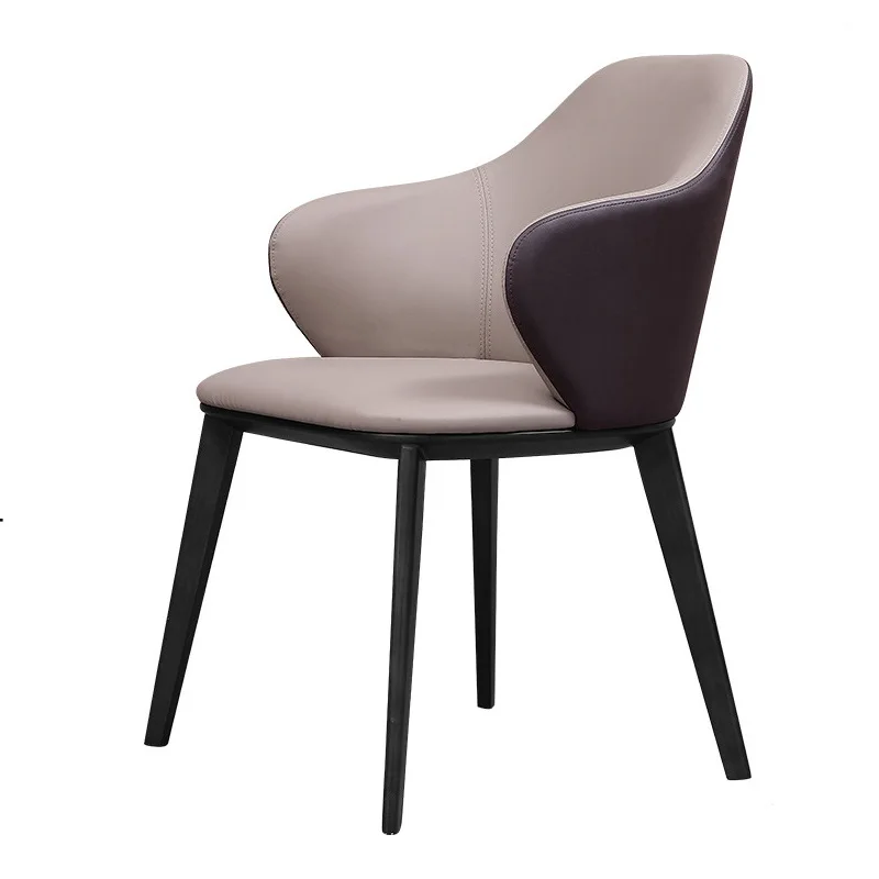 Scandinavian Grey White Solid Wood Leg High Density Foam Dining Chairs