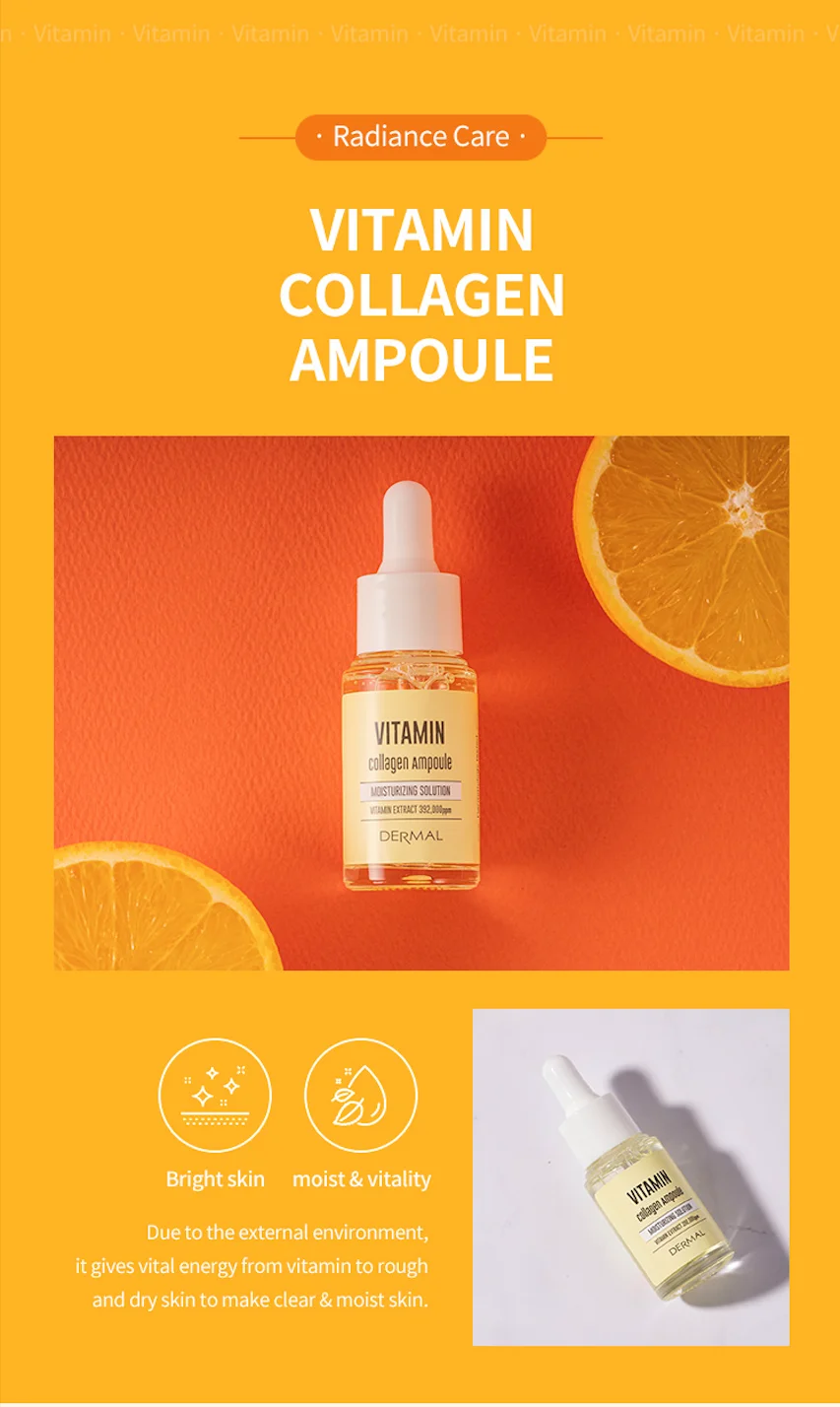 Dermal Korea Ampoule Vitamin C Facial Serum And Collagen Serum 17ml*2