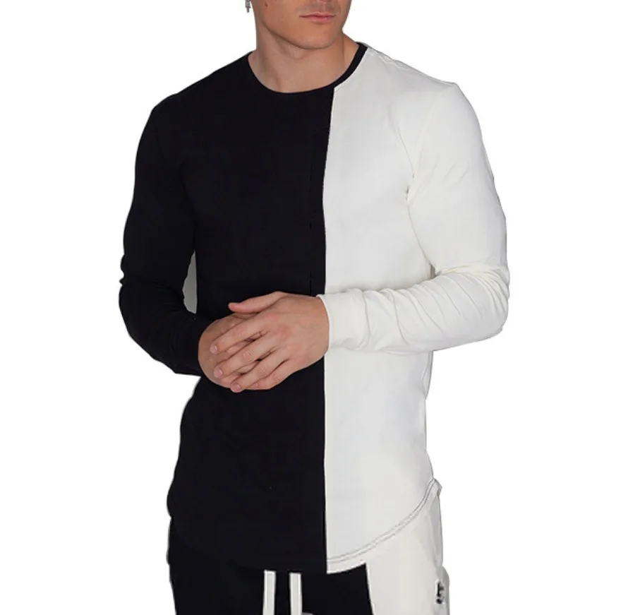 Source The OEM Custom Mens Split Two Tone Color Block Half Black Half White  T Shirt on m.