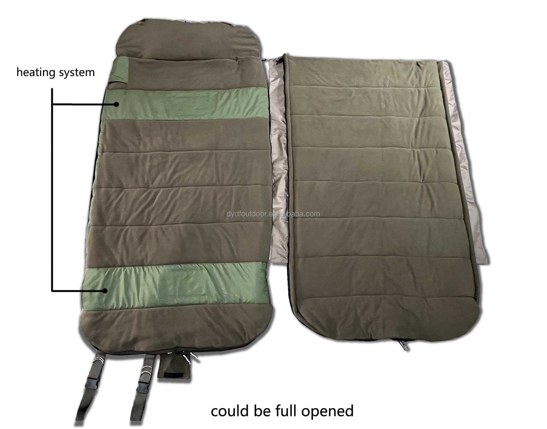 Usb Heated Fishing Sleeping Bag,With 2 Extra Removable Layers And