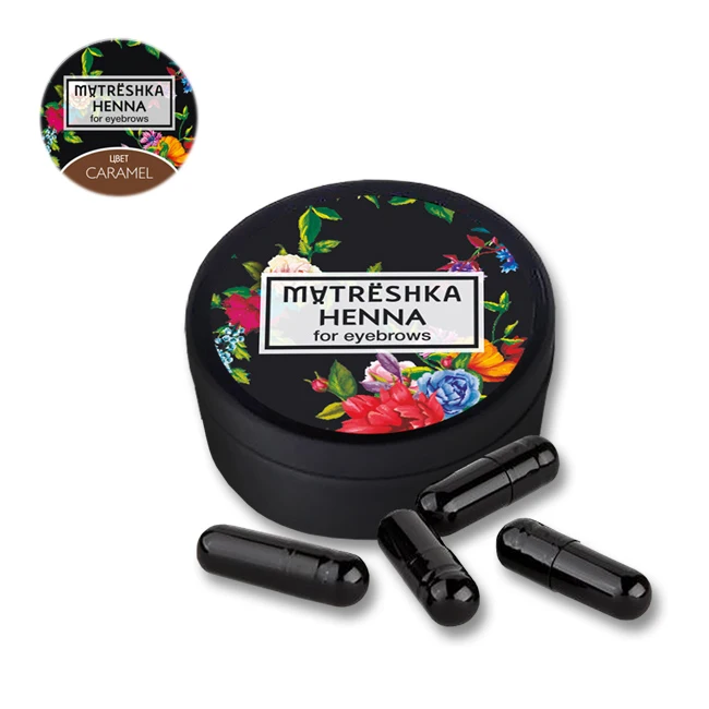 Eyebrow Mascara Caramel Dye 10 Capsules In Small Jar Each 0.2g For