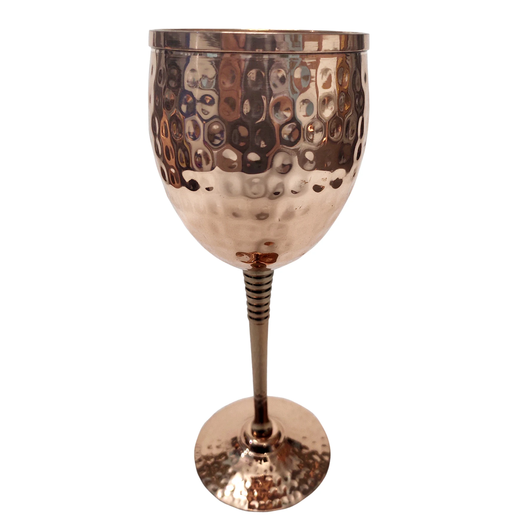 Luxury Copper Wine Goblet 11oz Gleaming 100 Solid Embossed Goblet