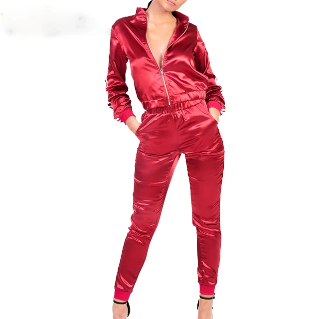 satin tracksuit women's