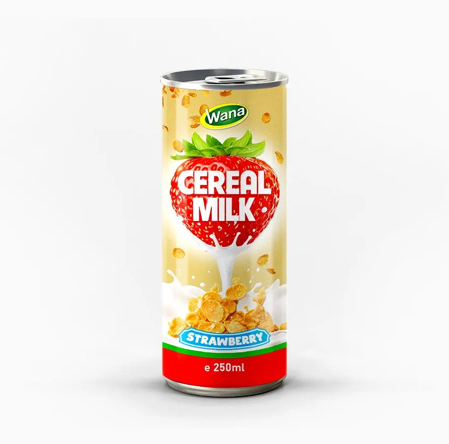 strawberry milk with oat cereal drinks in 250ml can - oraganic