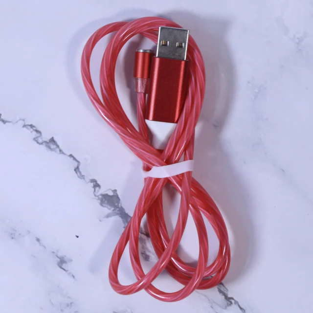 Customized Logo TPE Material 2.4A Magnetic 3in1 Usb Cable with LED Flash Light Universal Mobile Phone Charger Cable UC002