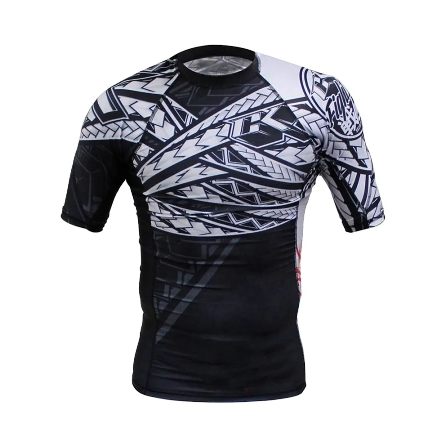 Rashguards Mma Rush Guard компрессионная рубашка оптом под заказ с сублимационным принтом Jiu Jitsu Grappling Bjj длинным
