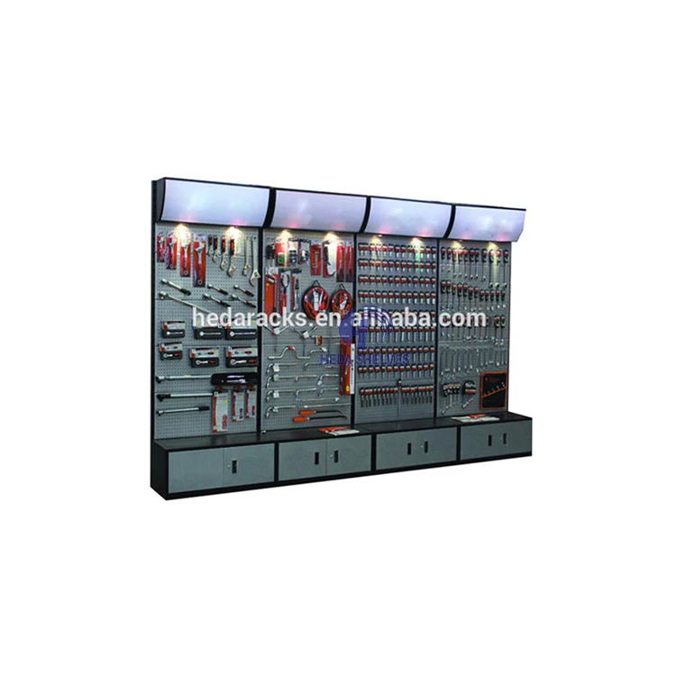 Customised Metal Punching Back Panel Tool Rack Display Shelf Pegboard Display Rack Store Display Racks Supermarket Used for Sale