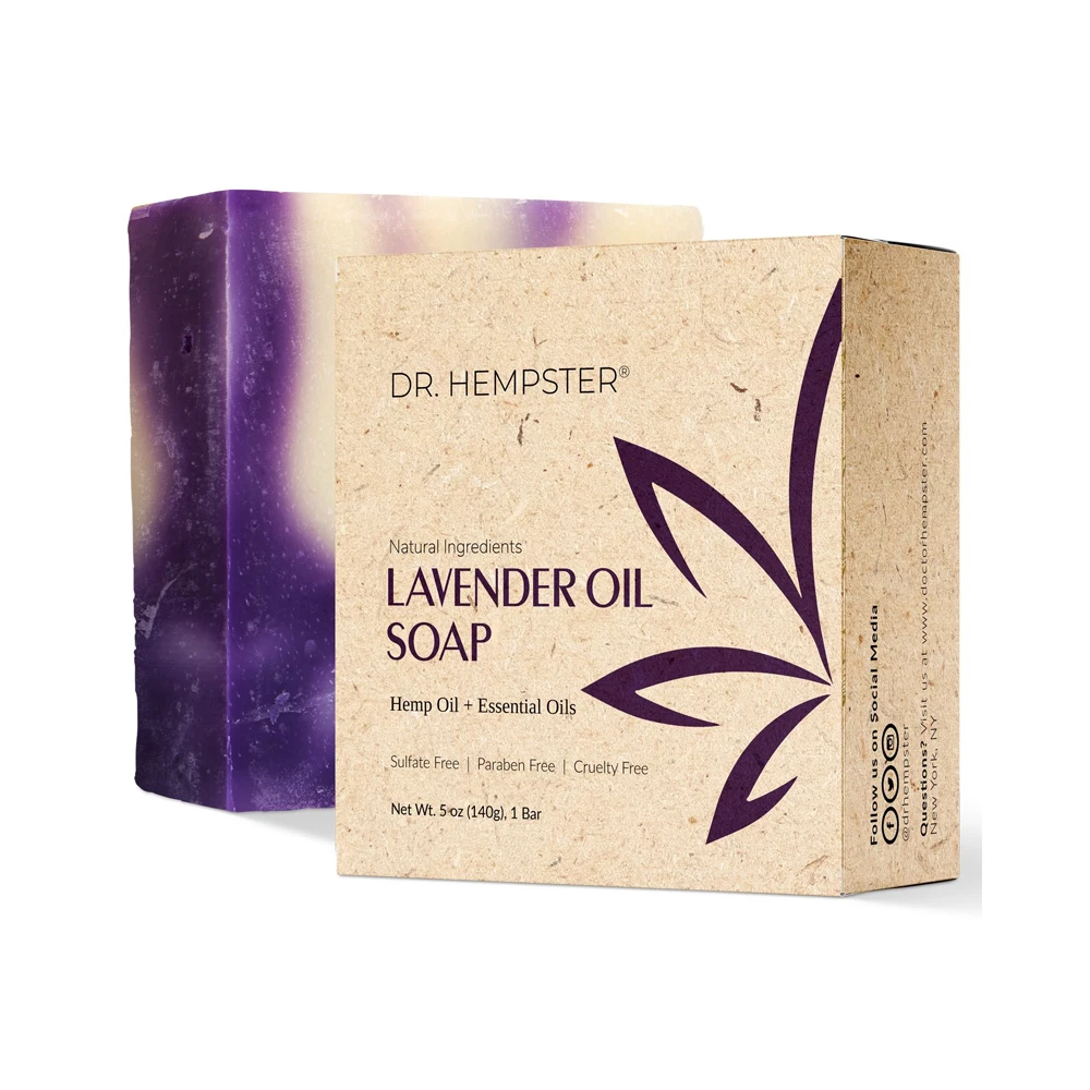 Dr. Hempster Hemp Seed Oil Bar Soap Lavender 5 Oz With Natural
