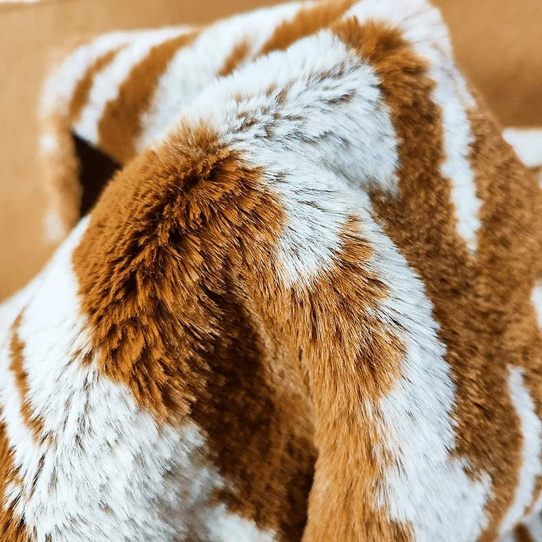 Кроличий мех, вертикальная полоса, 100% полиэстер, мягкая на ощупь трикотажная ткань из кроличьего меха