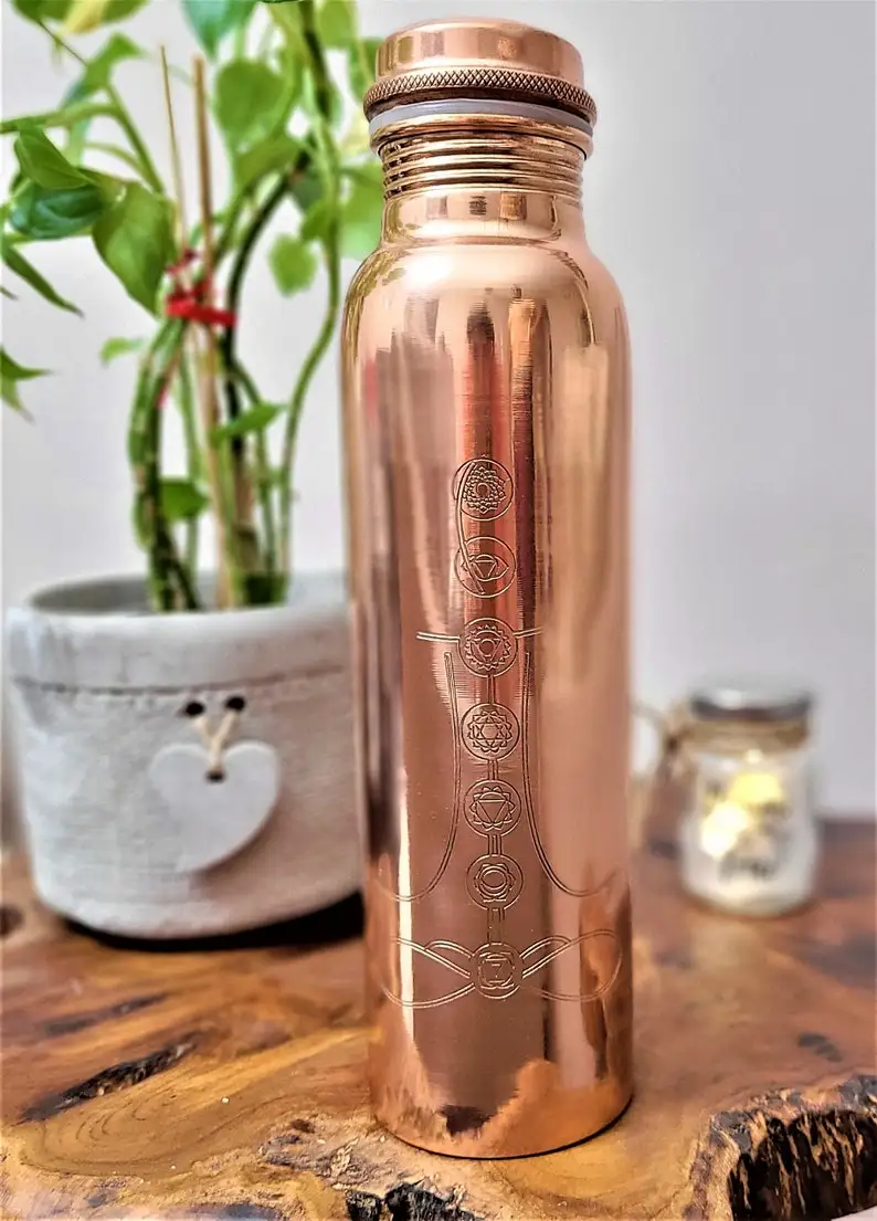 銅製水筒Copper Water Bottle 950ml D4 2点セット Set of 2 Pure Copper Water Bottles 950 ML Joint-Free Copper