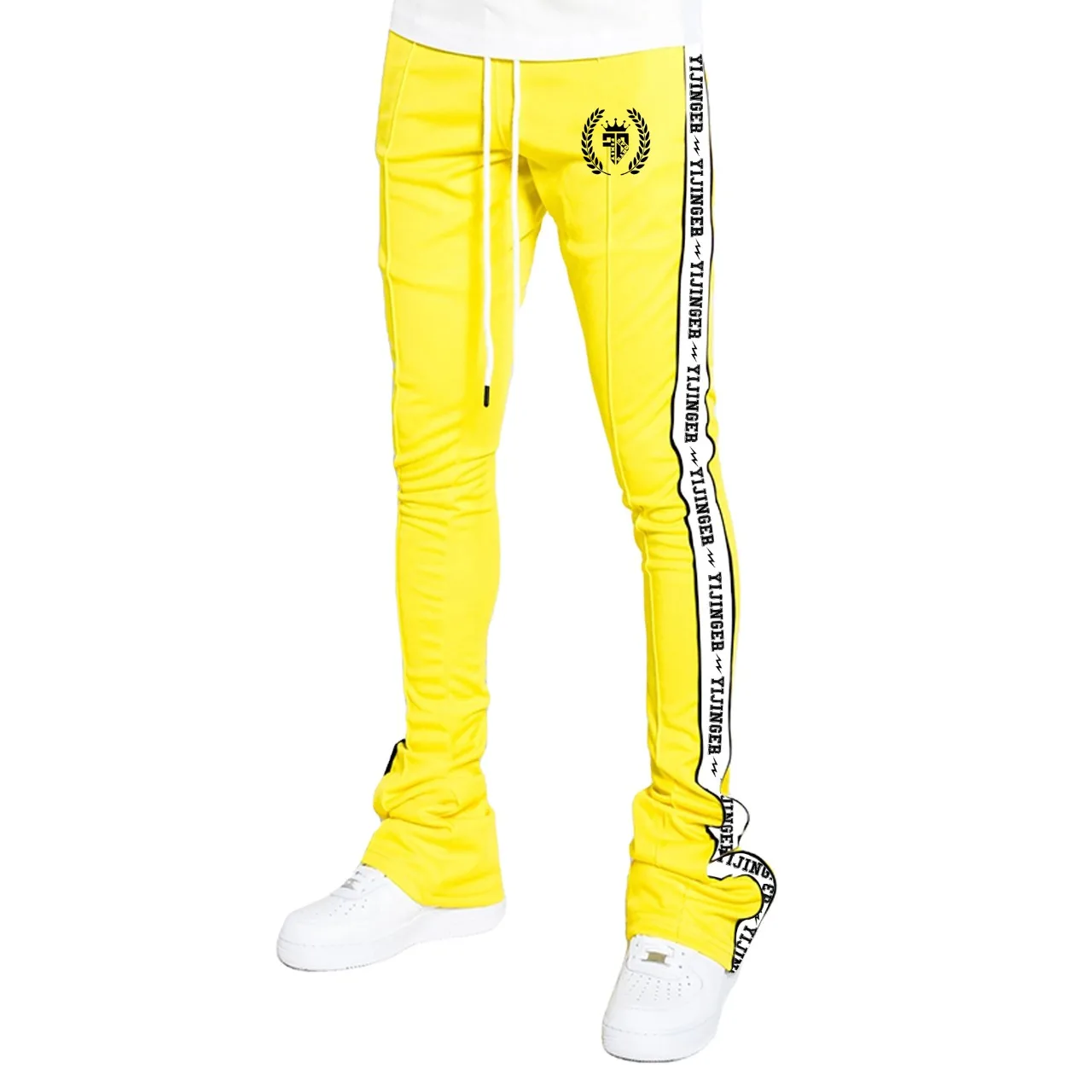 stacked track pants men