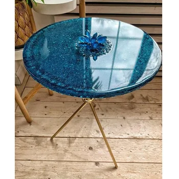 Decorative Resin Blue Epoxy Coffee Table Best Quality Home Decorative Furniture At Low Cost
