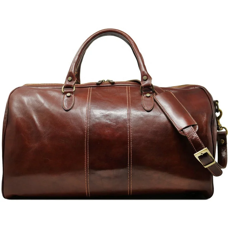 leder duffle bolsa