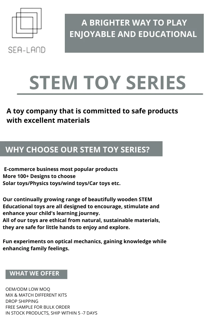 Diy 3D STEM Wooden Science Kit - Battery Powered Toys