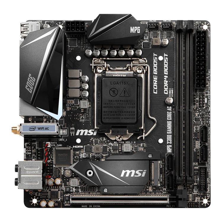 MSI MPG Intel Z390I Gaming Edge AC Mini ITX DDR4-SDRAM 中古