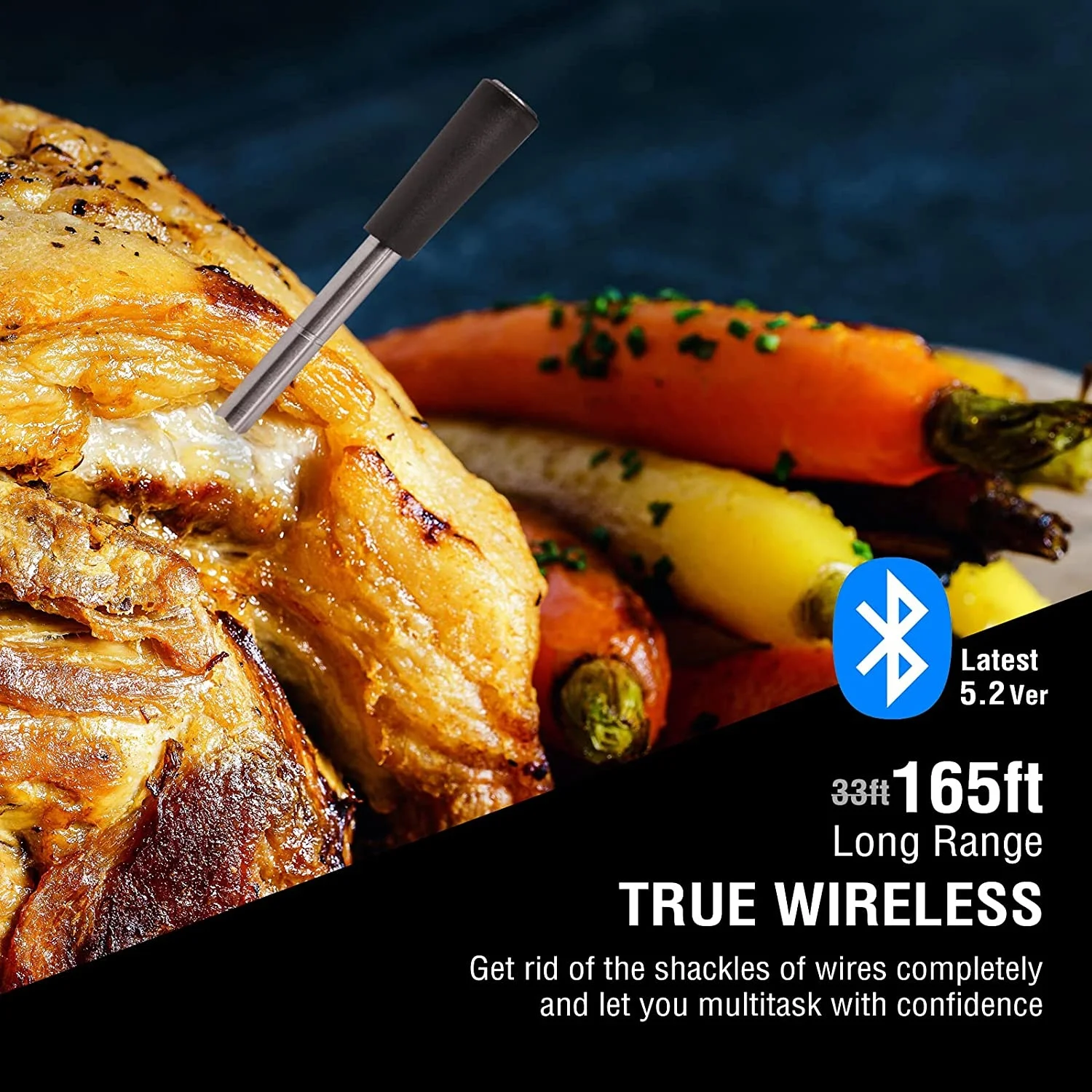 wireless meat thermometer with bluetooth 5.2