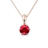 Ciondolo in Ottone Placcato Oro Rosa 18k - Rubino