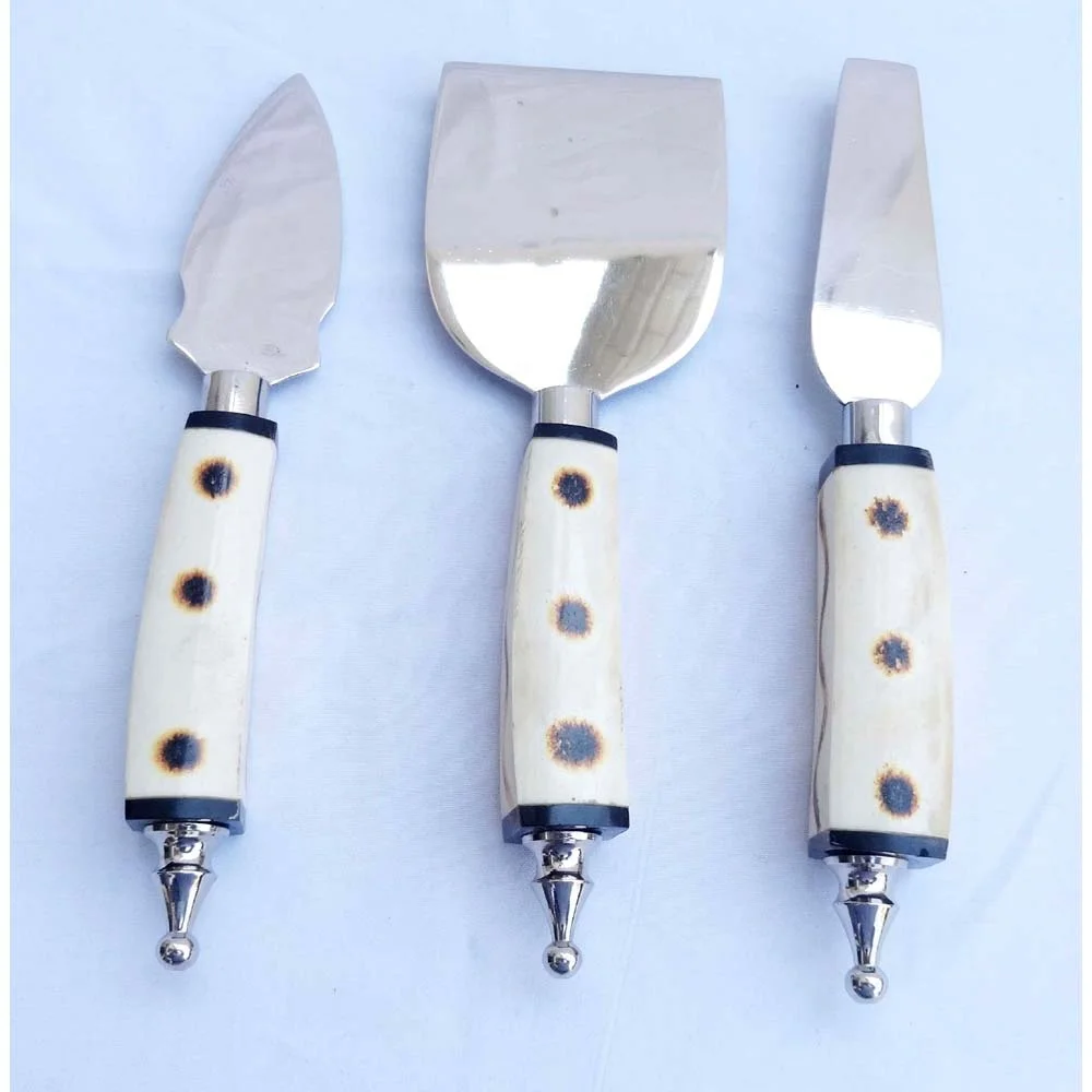 novelty cheese knife set bone leaf