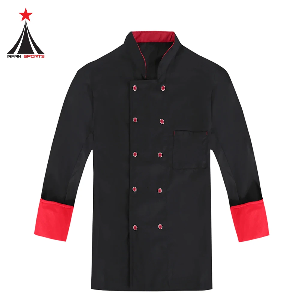 Long Sleeves Mens Chefs Coat Jacket With Piping Multi Colors XS-6XL