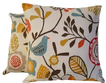 Cushion Cover 10" 12" 14" 16" 17" 18" 20" 22" 24" 26" Clarke & Clarke Spice Folki Bird Floral Design 100% Cotton Handmade