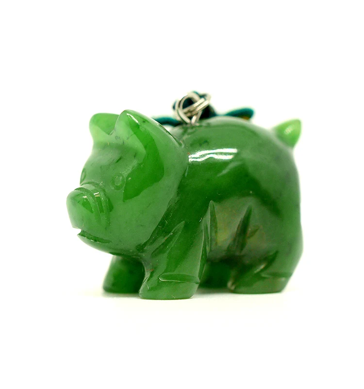 Antique Pig Charms, Pair of Green Jade & cheapest Irish Connemara Marble Lucky Pig Charms