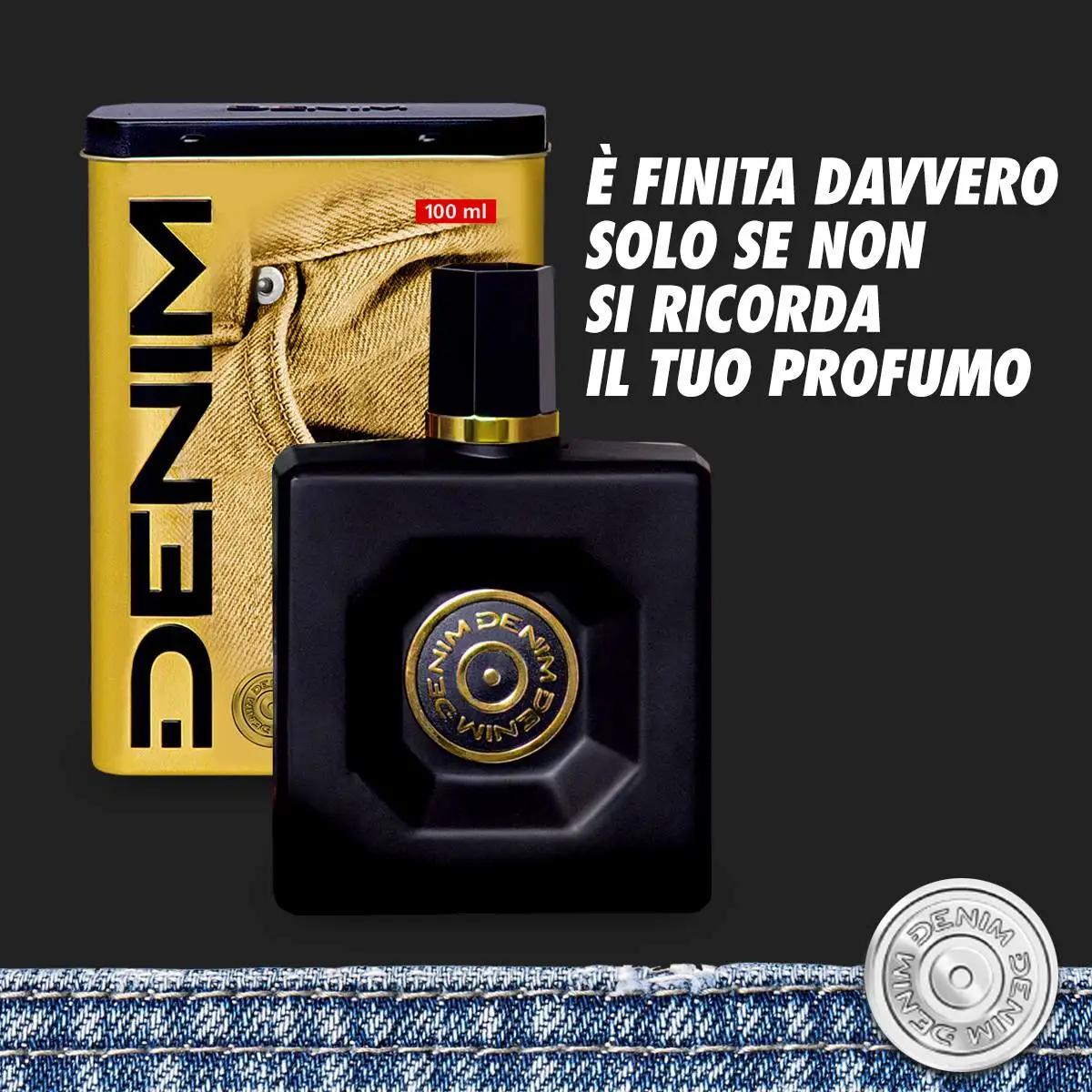 Denim Eua De Toilet Men's Perfume in Gold Metal Box, 100ml