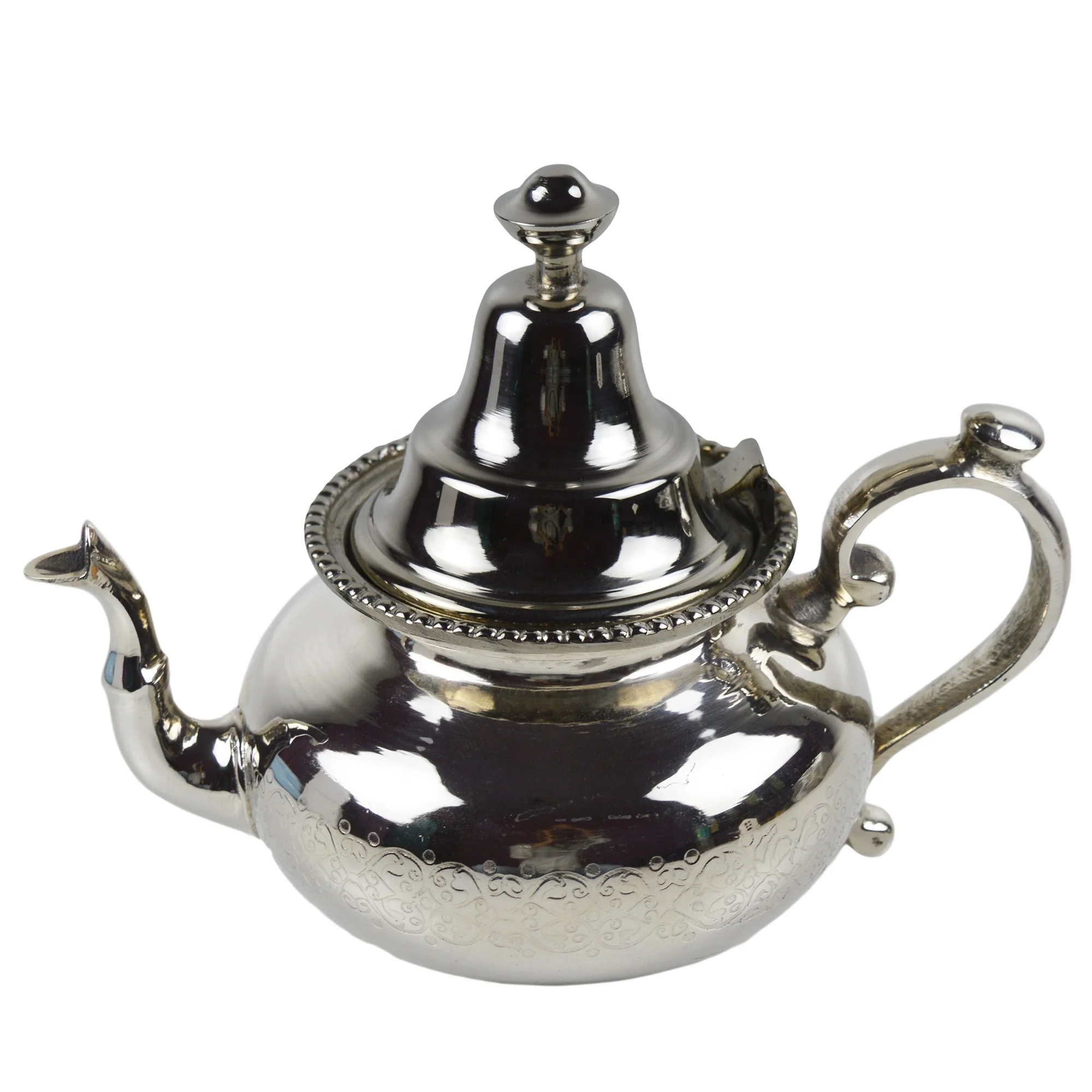 Vintage Moroccan Tea Pot-silver Plated Metal Teapot-vintage Tea Kettle-engraved  Teapot-decorative Teapot. 