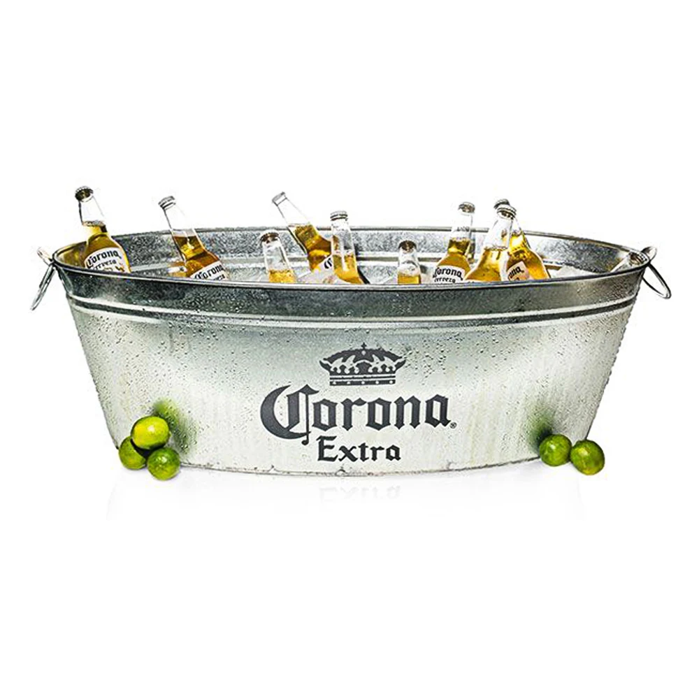 Factory Supply Tin corona Oval Large Ice Bucket for Beer Promotion