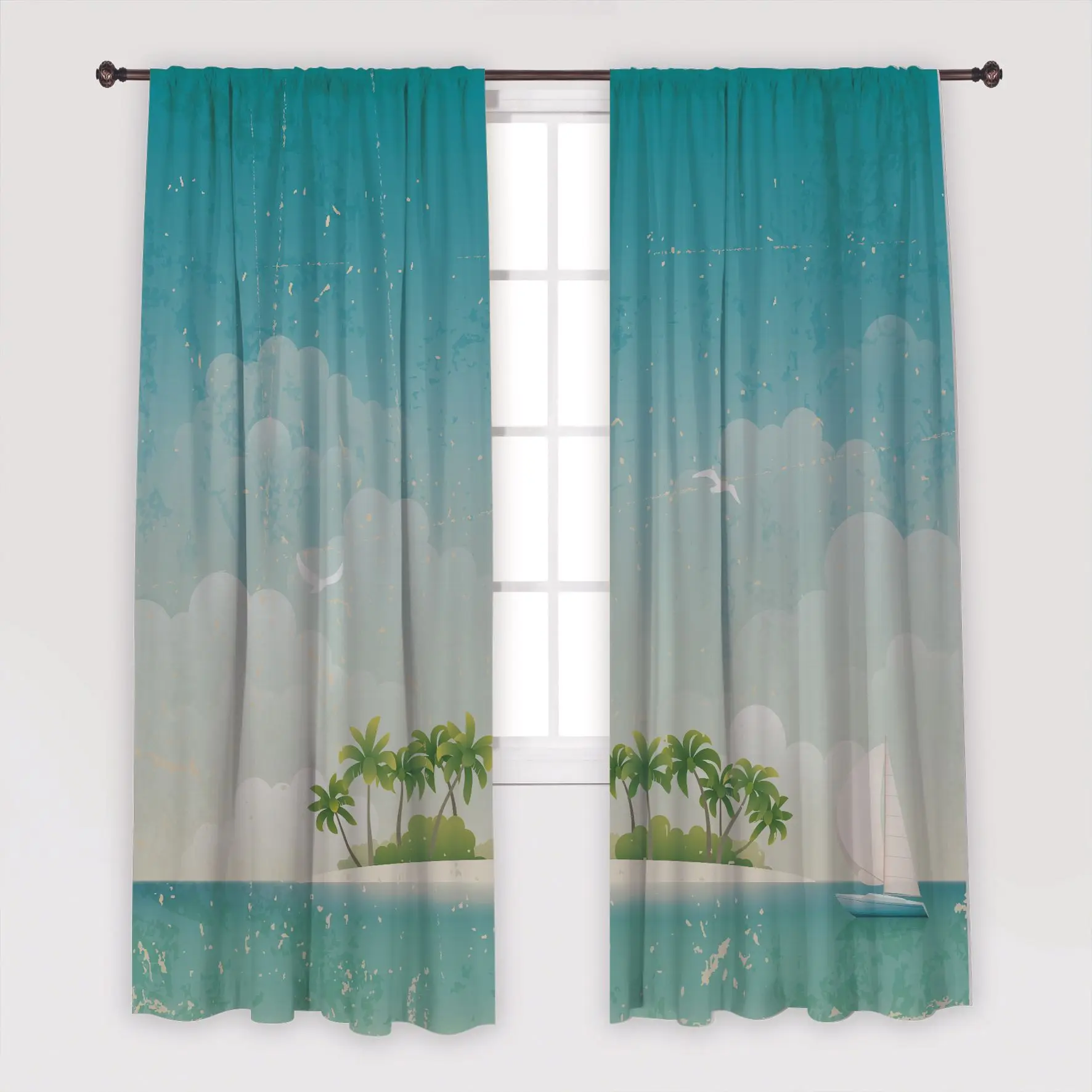 palm tree curtains bedroom