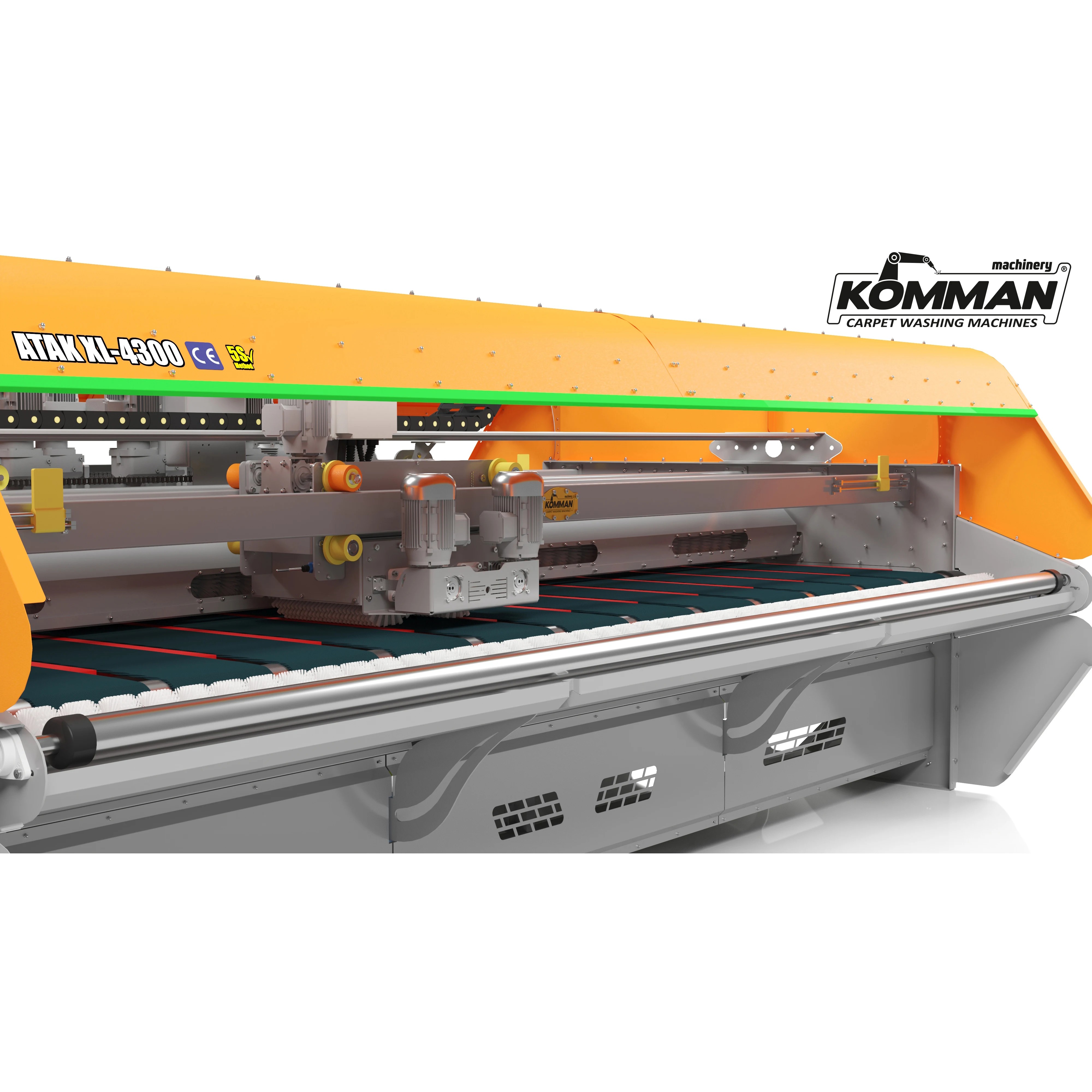 Automatic Industrial Rug Washing Machine- 4.50 Meter Conveyor Surface 12 Brushes Carpet Washer Atak Xl 4300