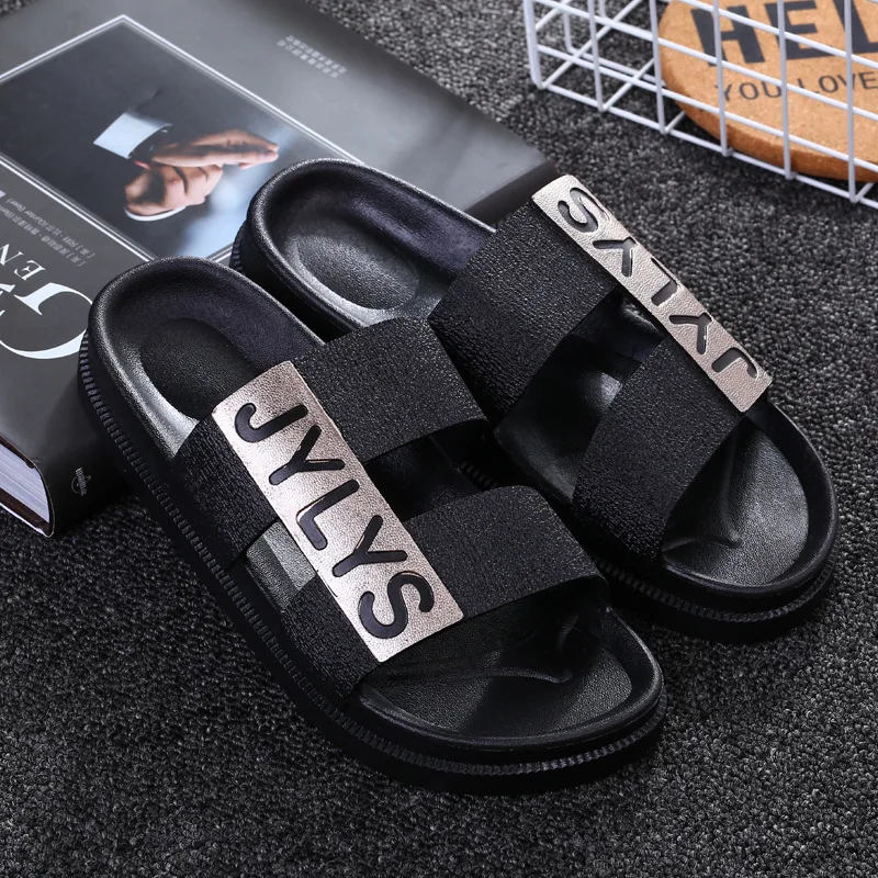 Новые корейские летние мужские модные тапочки домашние тапочки для дома и улицы