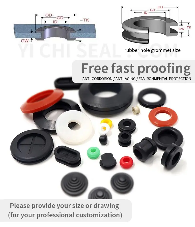 Custom Pipe Water Hole End Seal Silicone Rubber Products Bung Dust Cover Plugs Butyl Silicone