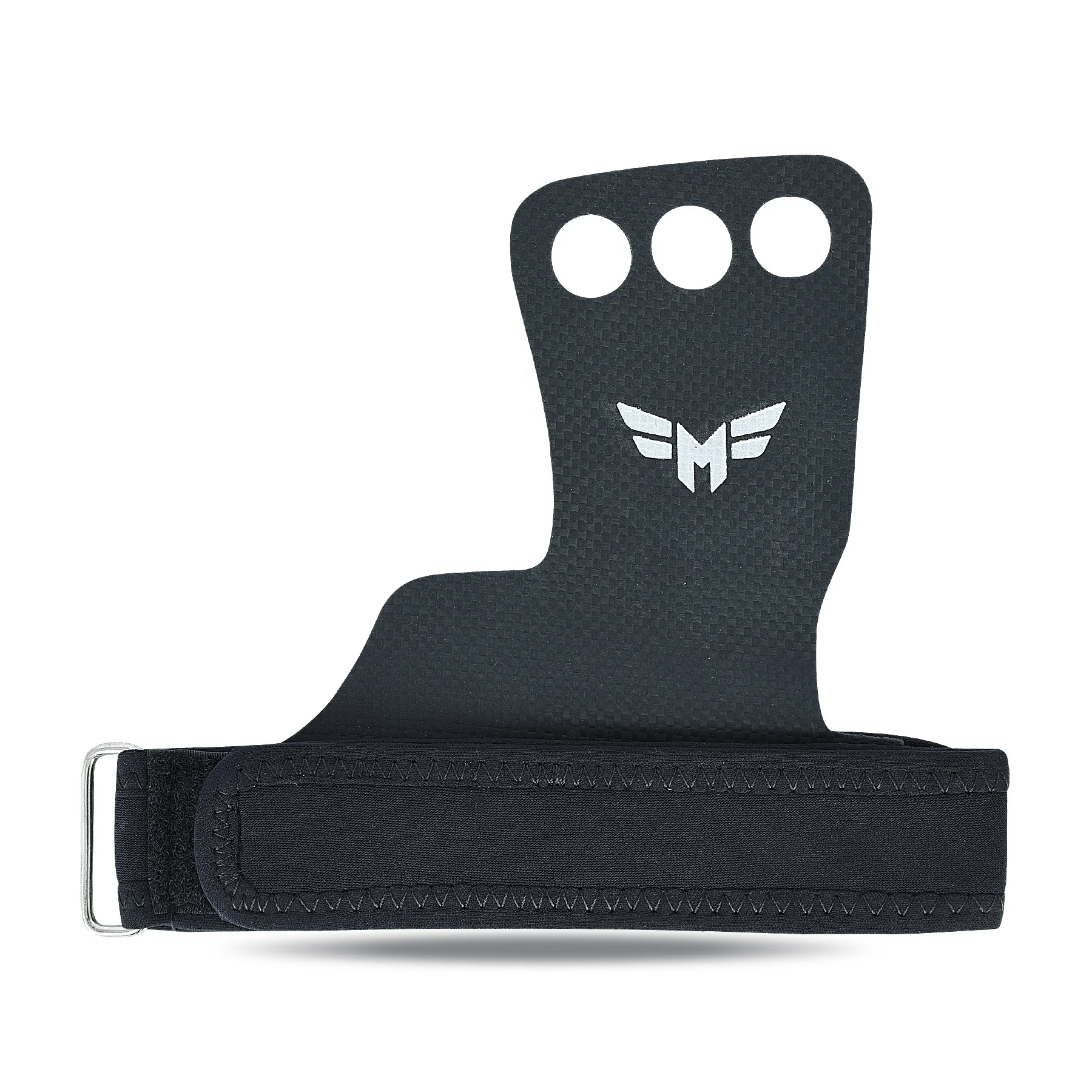 OEM 3 отверстия углеродное волокно защита ладони гимнастические рукоятки с неопреновым ремешком