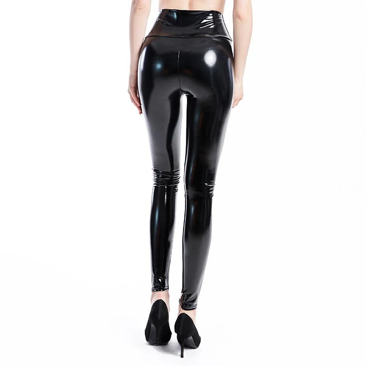 Source Custom Leather Sexy Black Wet Look Faux Leather Leggings Slim Shiny Quality Pant Wholesale Leather Pants 2022 on m.alibaba.com
