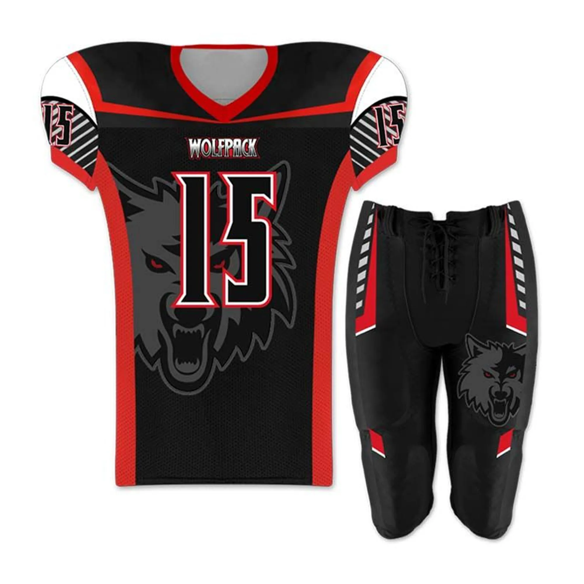 Wolfpack Custom Sublimation American Football uniform design