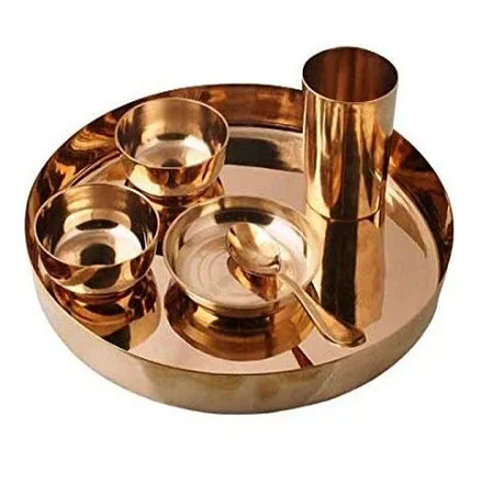 Stainless Steel Copper Thali Set And Copper Moon Thali For Sale - Buy ...