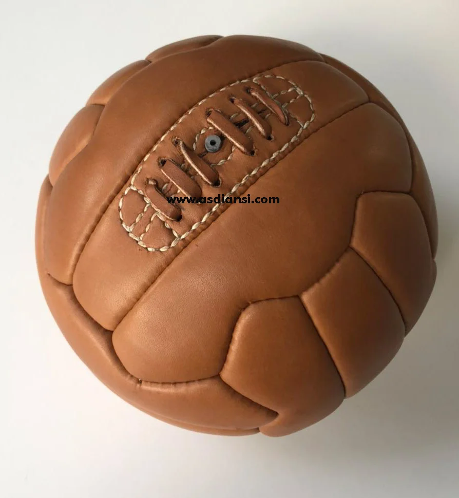 New 1970's White Leather Football size 5 ball Retro style 18 panel hand stitched 