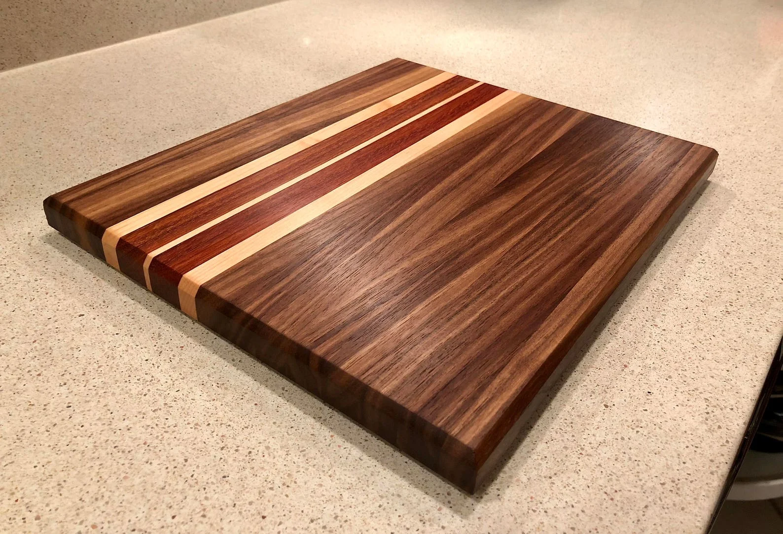 Handmade Wood Cutting Board: Black Walnut, Sugar Maple, and Jatoba