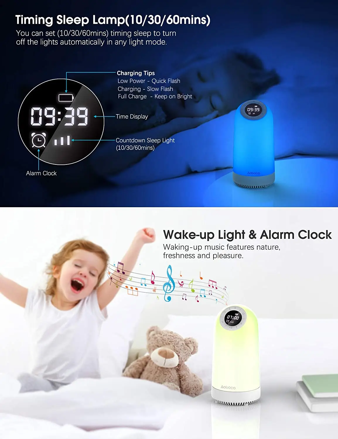 Bluetooth Woofer Speakers Bass Rotating Disco Lights Sound Subwoofer Box Bamboo Desk Clock Boombox Wireless Waterproof Speaker - ANKUX.COM