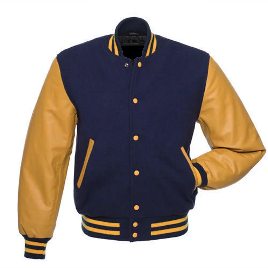 Women's Varsity Jacket for Baseball Letterman Bomber of Navy Blue Wool and  Genuine Withe Leather Sleeves (XXS, Navy Blue) at  Women's Coats Shop