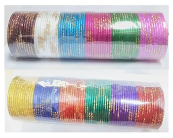 Indian Party Wear Bangles Multicolored 72 Bangles (6 Multi Colors x 12 Bangles) For Womens Ethnic Traditional Jewelry (2