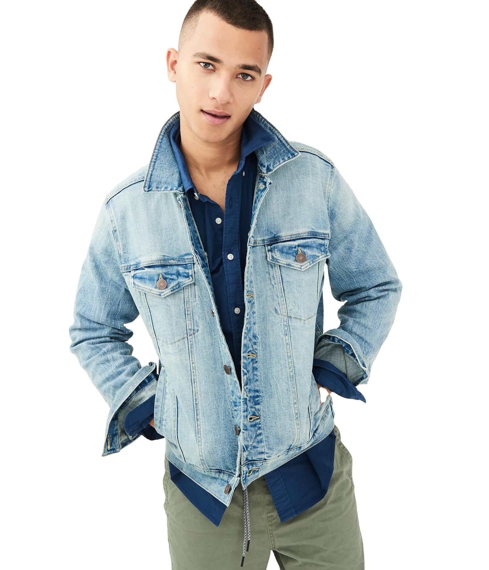 colored blue jean jackets